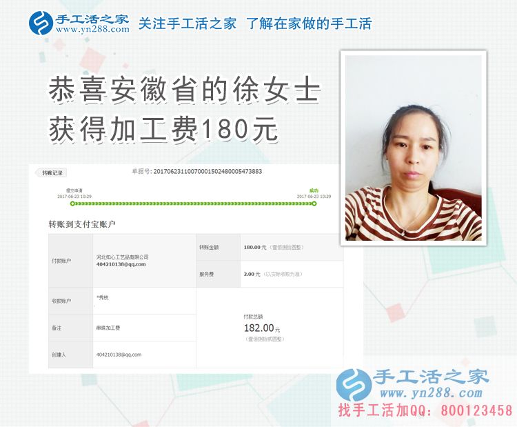 中年女子在丈夫的幫助下開始了第二份事業(yè)，安徽徐女士兼職做手工活賺錢