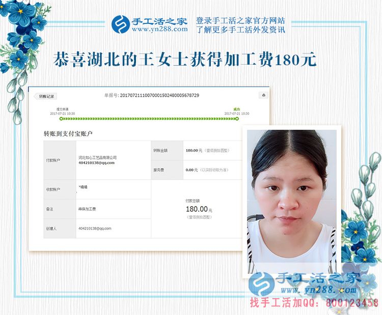 不忘相約，湖北的王女士堅(jiān)持下班后做手工活賺錢(圖1)