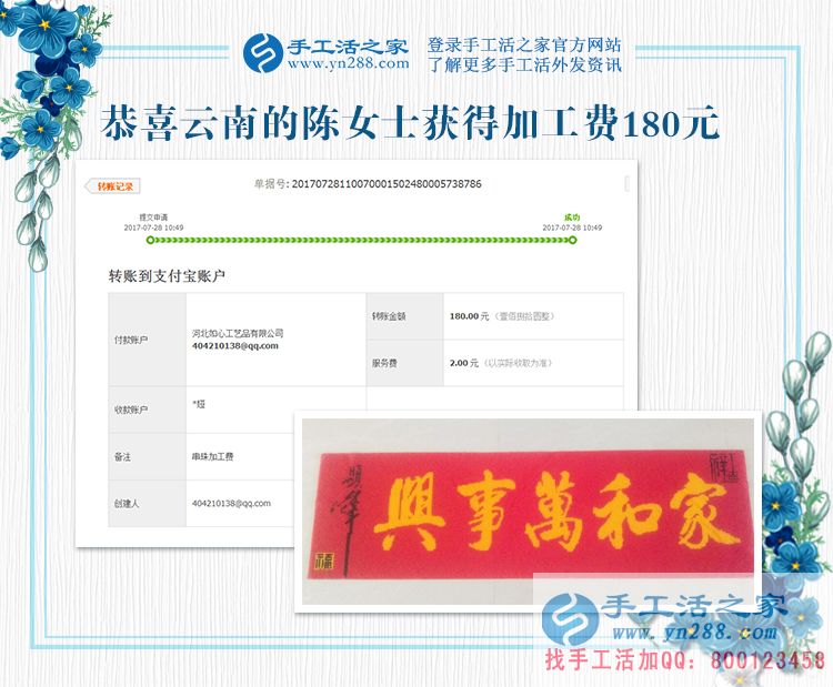 開服裝店的云南陳女士，堅(jiān)持做手工活賺錢，收益很好(圖1)