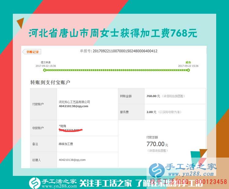 768元練就好代理，河北唐山周女士由個人加工到組織人加工的手工活致富路(圖1)