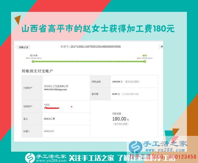 謝謝丈夫的推薦,幾年來山西高平趙女士一直在家做手工活之家的串珠繡賺錢(圖1)