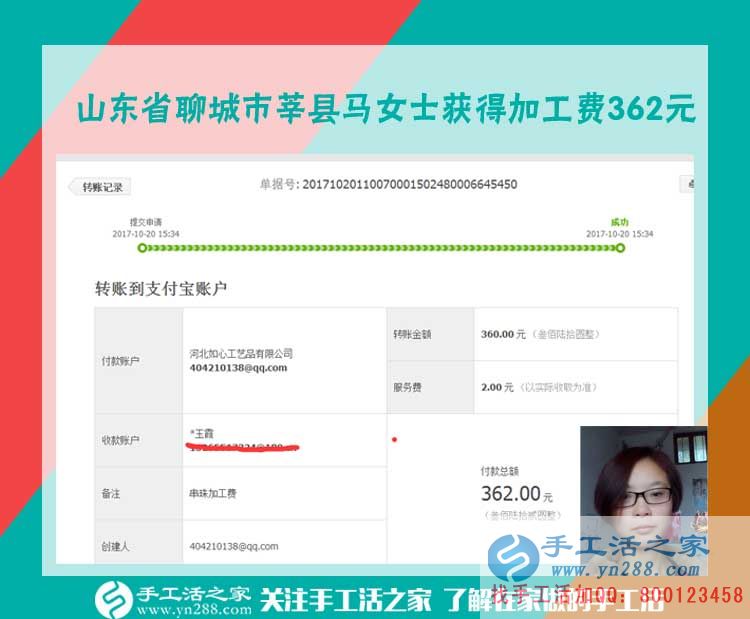 租房子也要愛干凈，山東聊城馬女士下班后堅持做珠繡畫掙錢，一個月一千多(圖1)