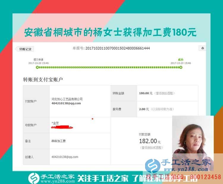 相信緣分，安徽桐城楊女士一直在家做手工活賺錢(圖1)