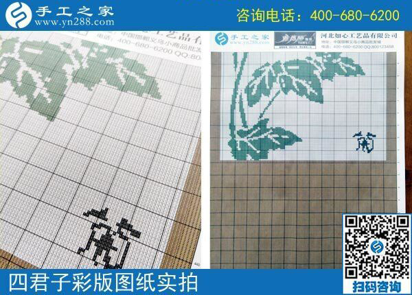 手工之家雅薇麗珠繡圖紙（梅蘭竹菊）新款，彩色升級(jí)版！(圖3)