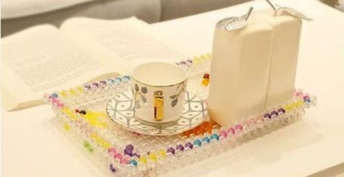 3月16日，代加工手工活，耐心點，你我都能做好手工之家的珠繡串珠外發(fā)手工活，圖為勵志珠珠繡串珠成品（果盤）實拍